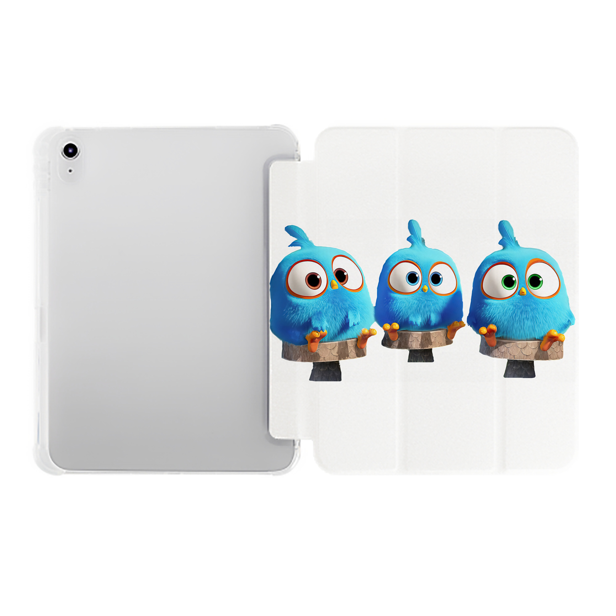 （画像用） Angry Birds アングリーバード IPad ケース ペン収納付き 三つ折りスタンド PUレザー×シリコン 対応機種9.5/10.5/10.9インチ